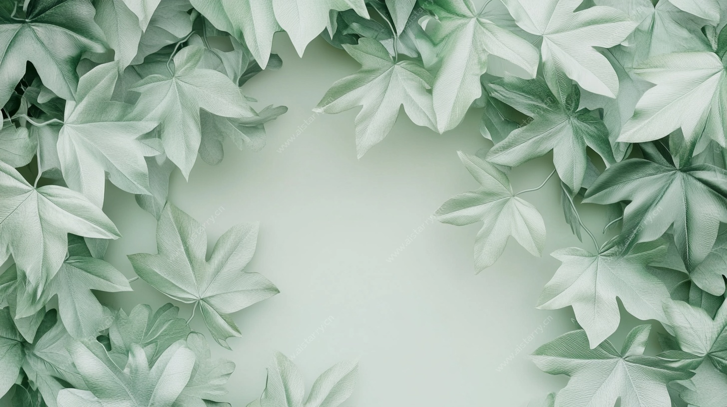 绿叶环绕的清新自然背景