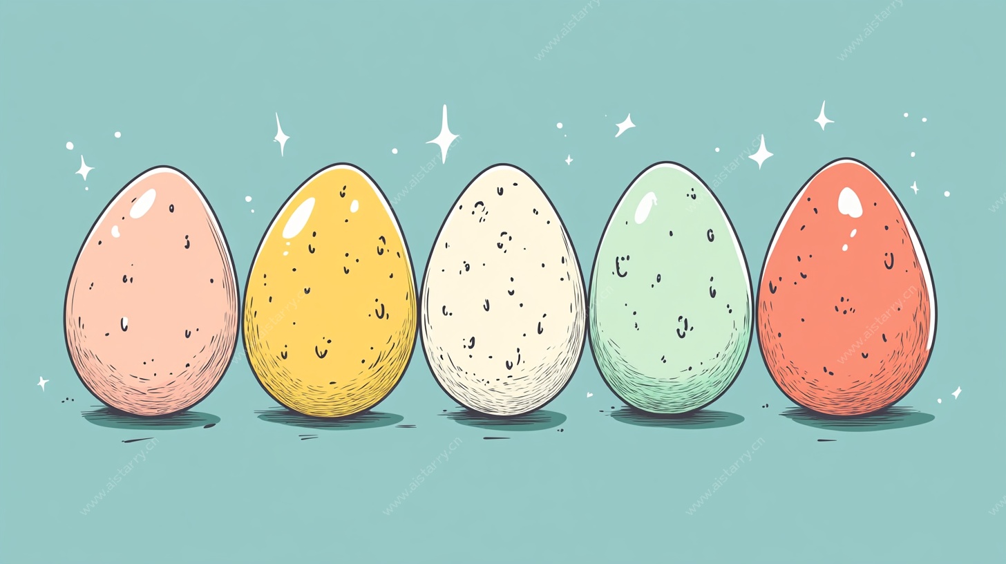 彩色复活节彩蛋插画