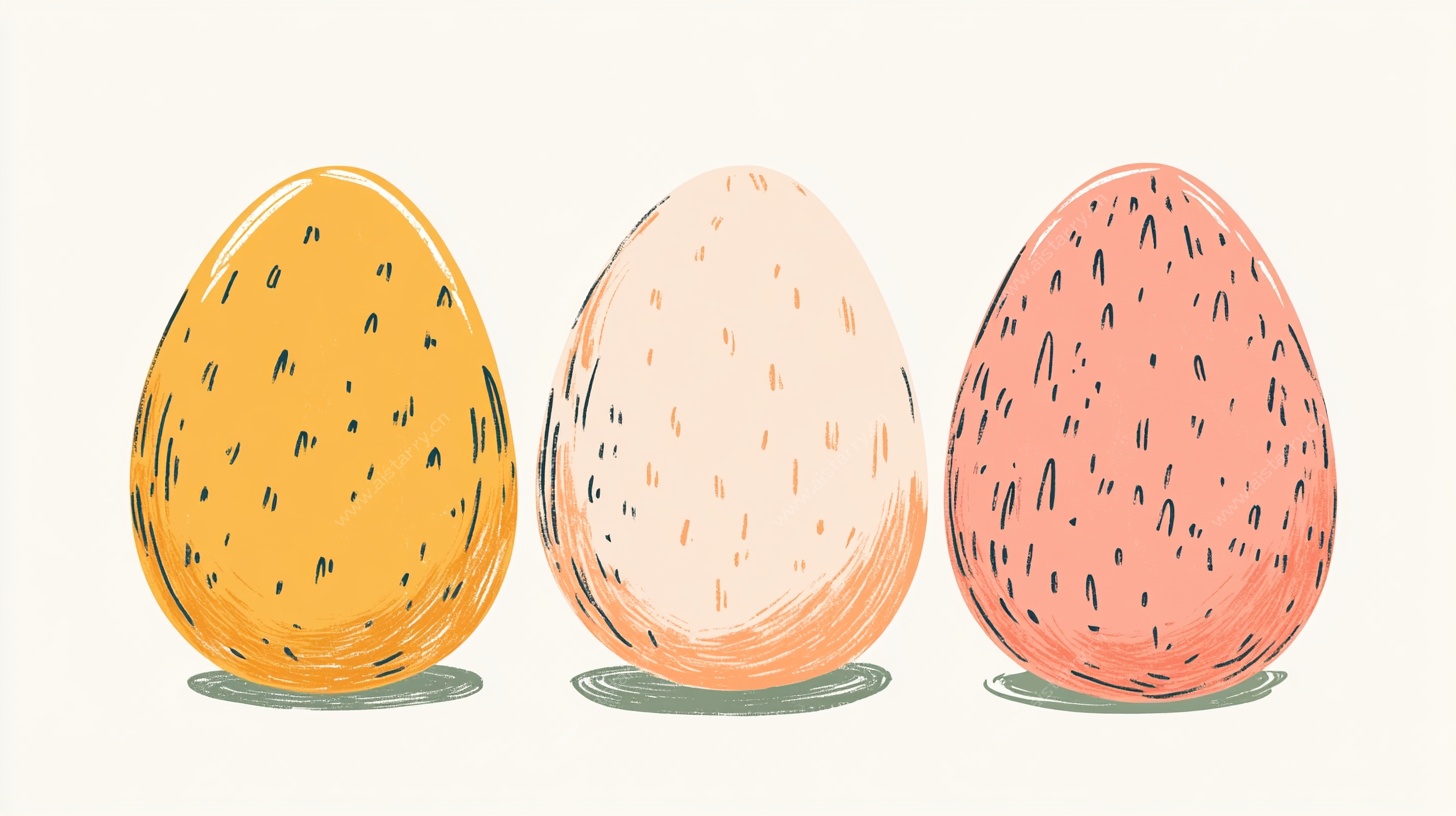 三色斑点蛋插画