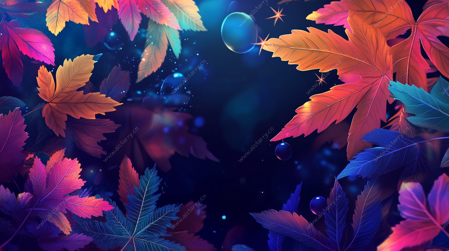梦幻秋叶星空背景图