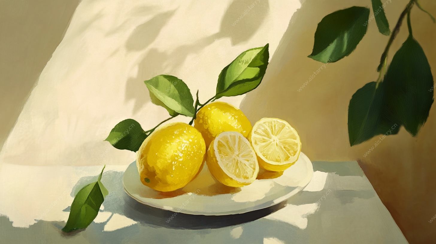静物柠檬 光影下的清新之作