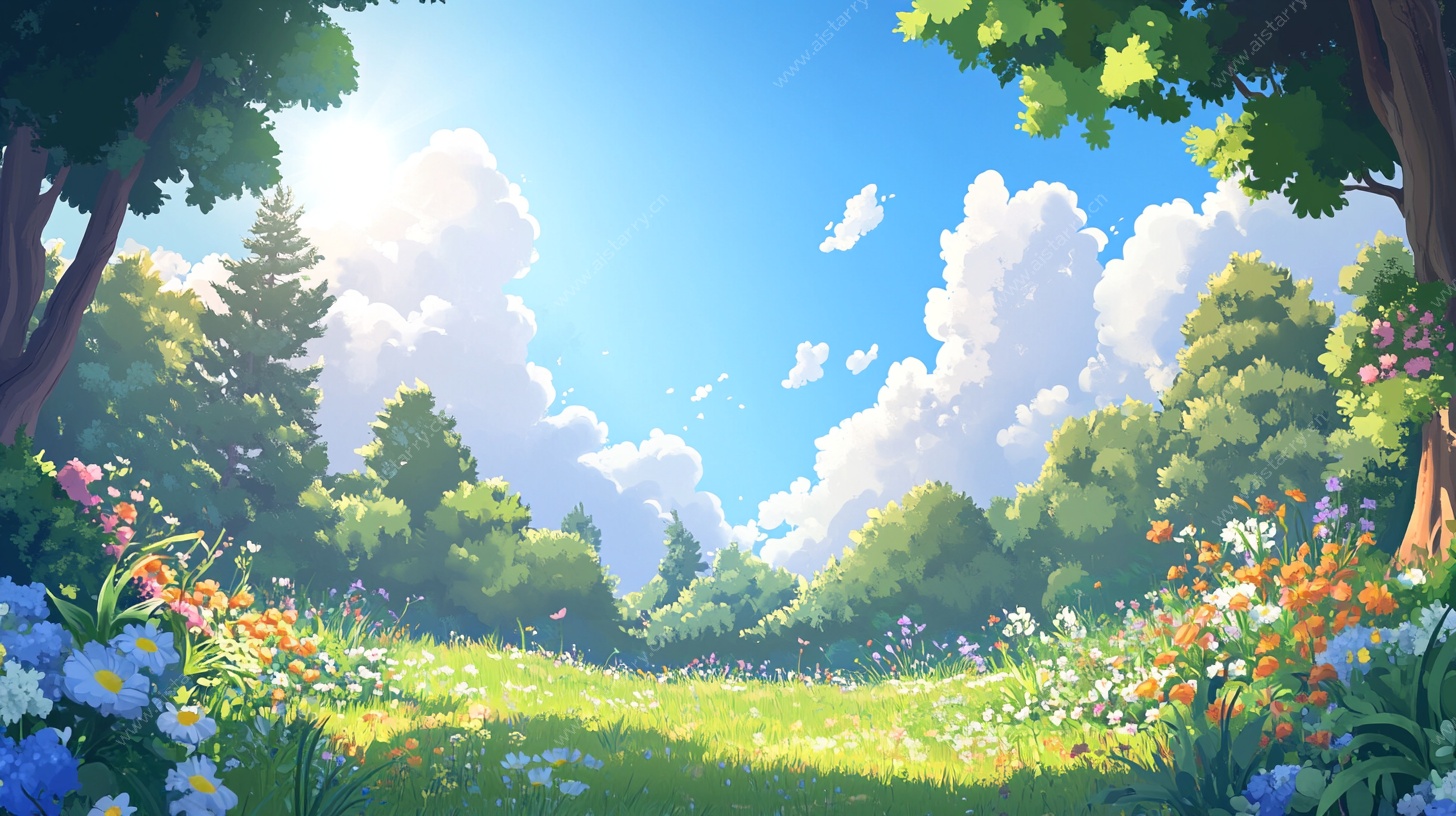 夏日梦幻森林风景图