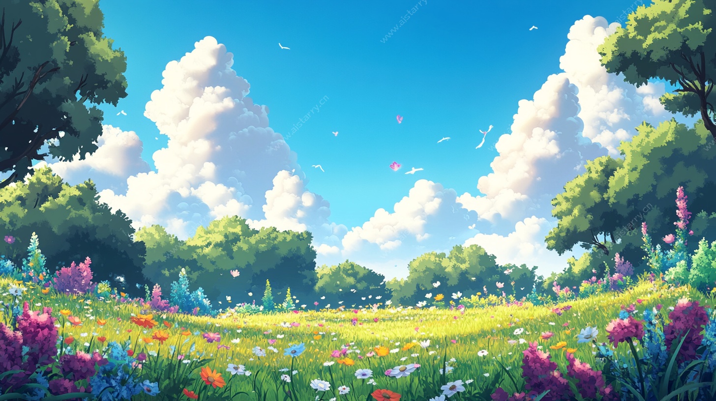 梦幻田园风光插画