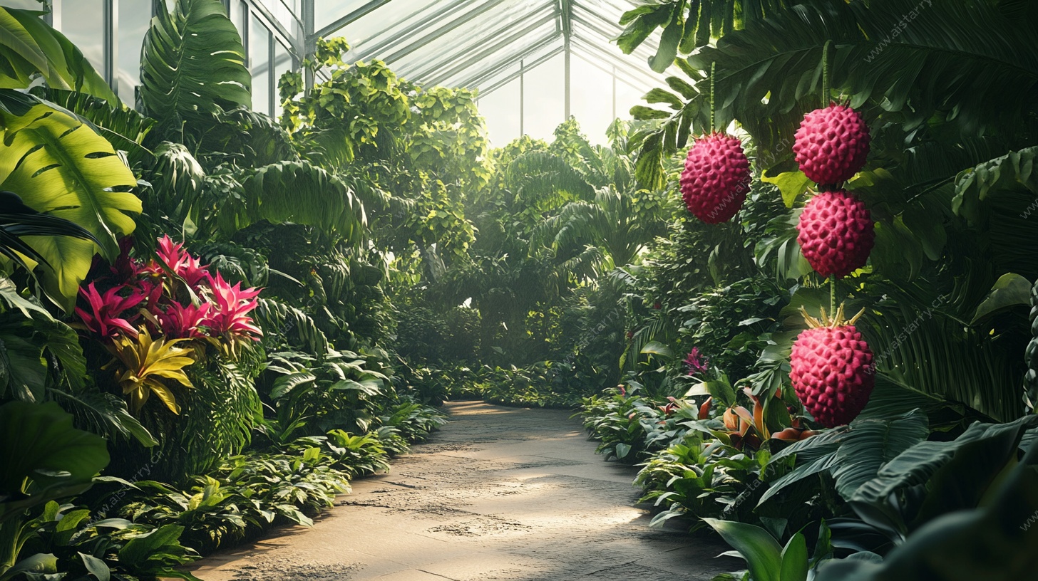 温室中的缤纷植物景观