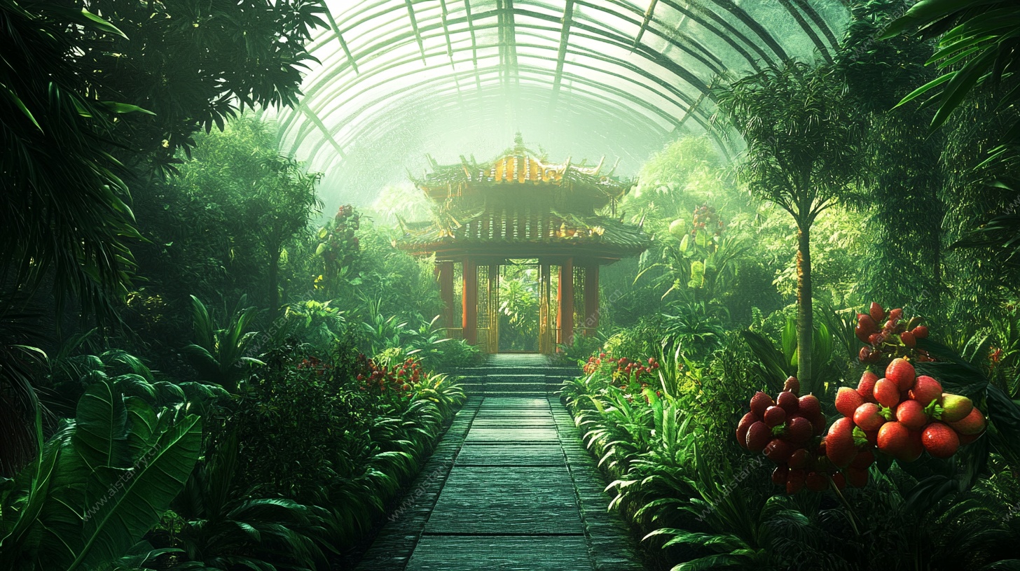 梦幻中式温室景观