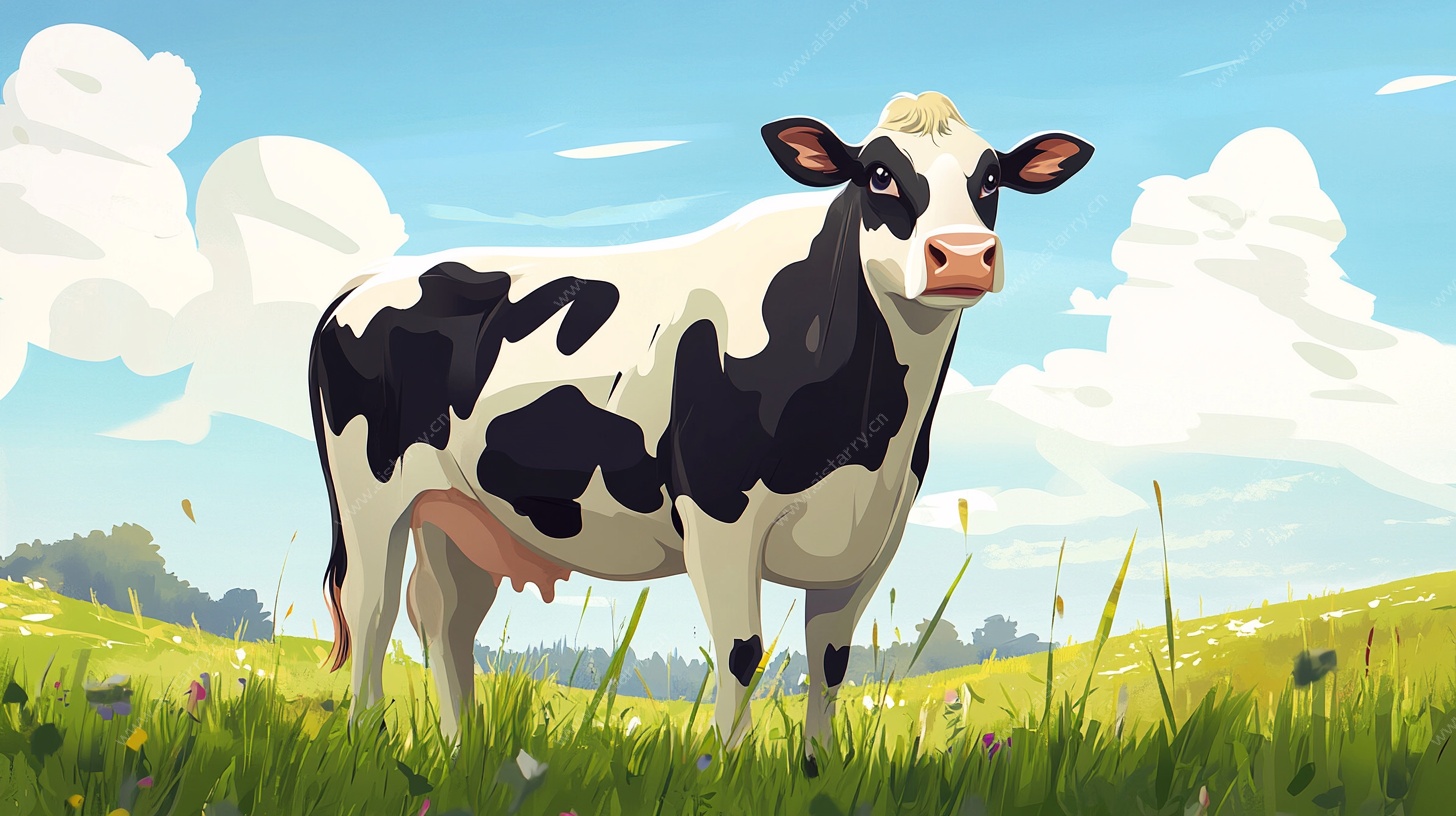 田园奶牛插画