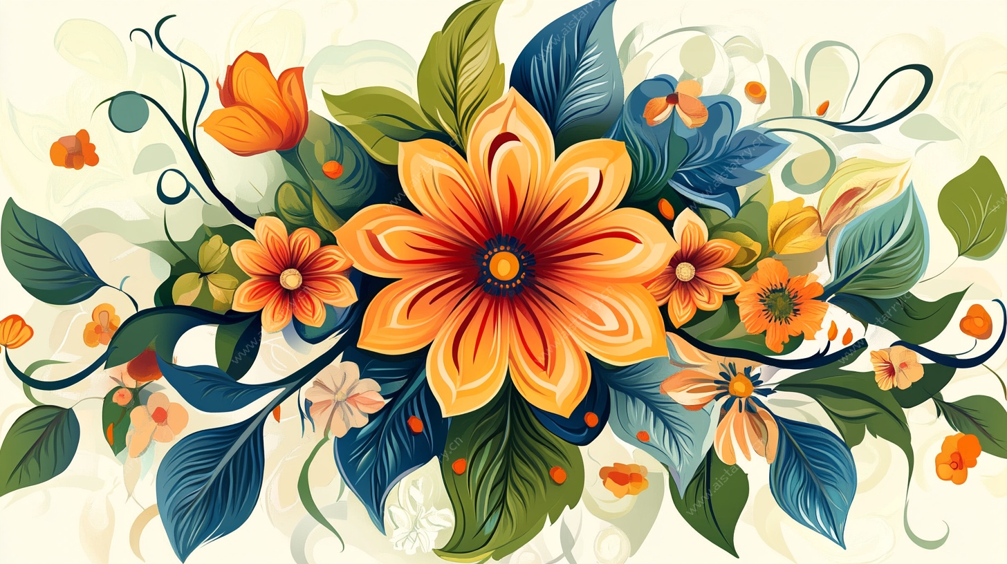 绚丽花卉装饰图案