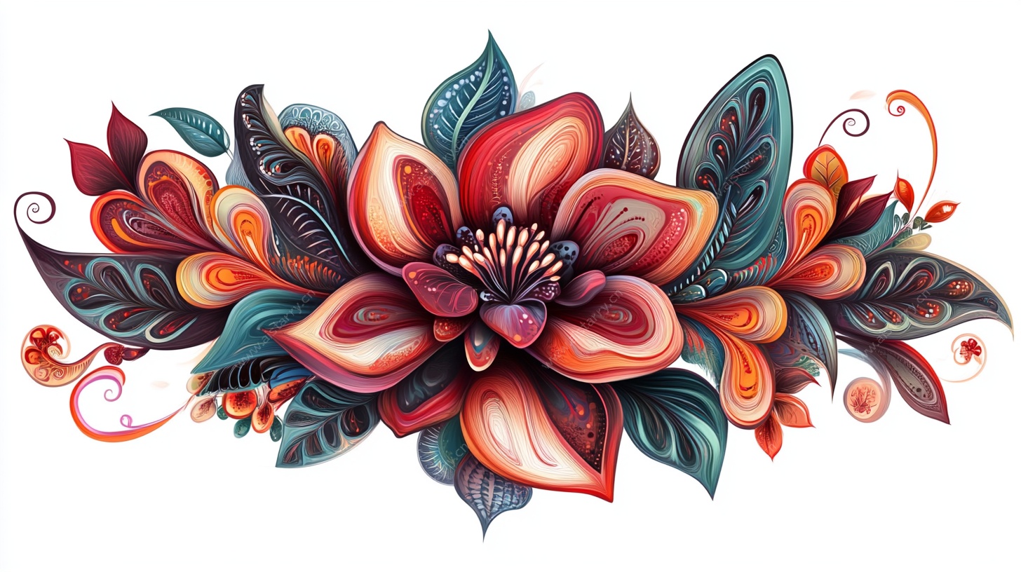 绚丽多彩花卉图案设计