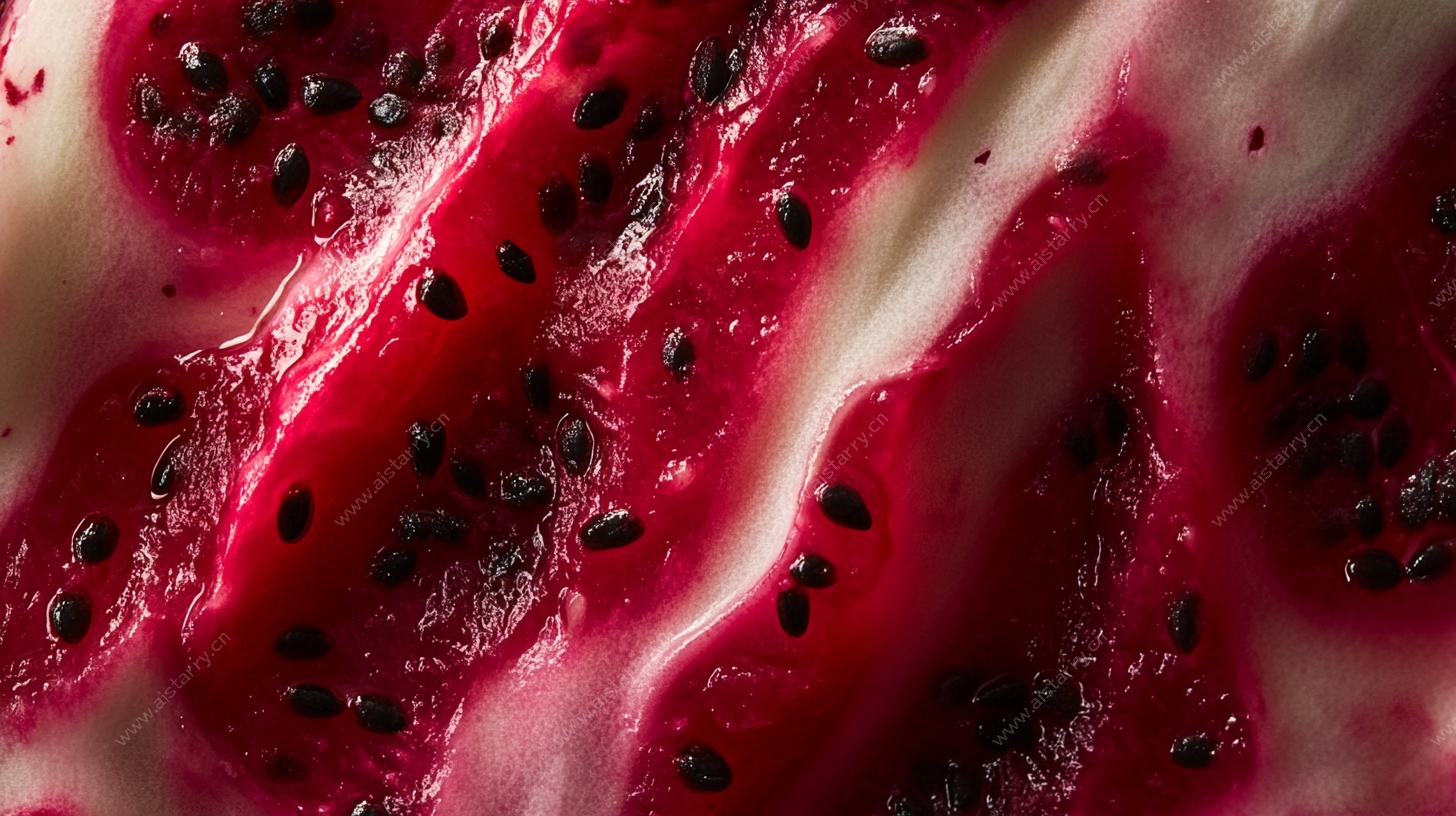 红心火龙果果肉特写