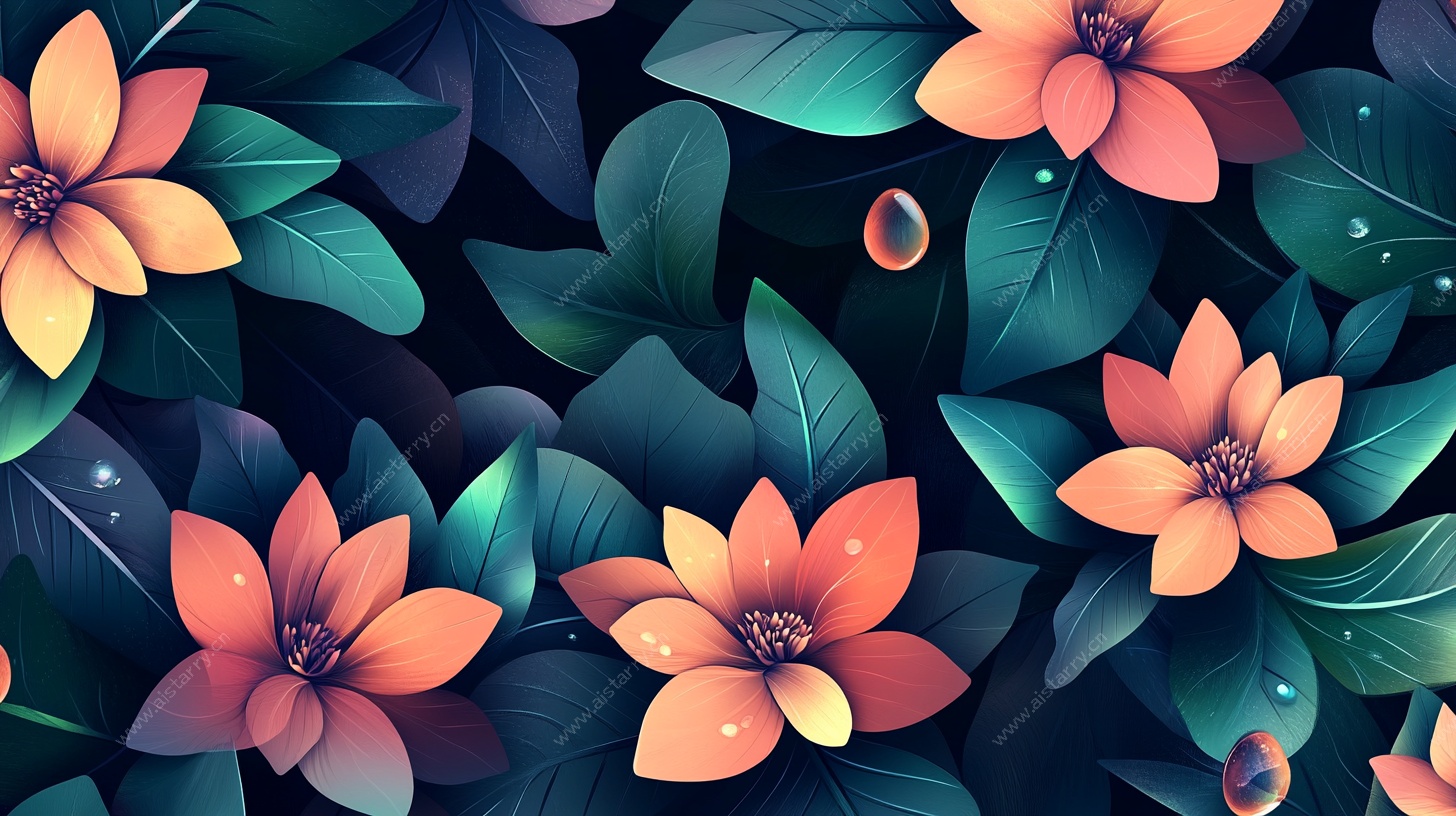 梦幻花卉背景图