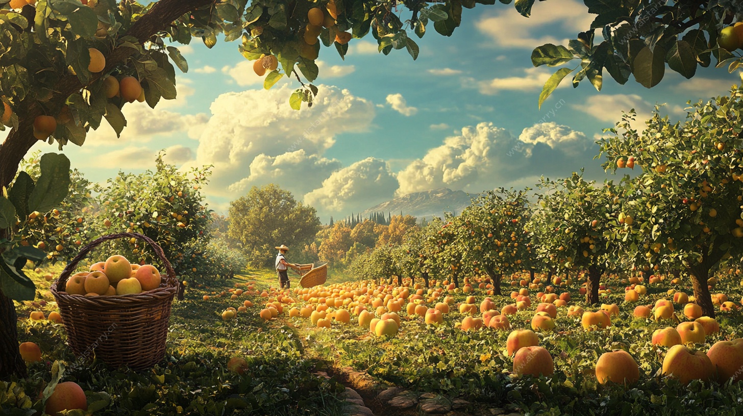 秋日果园丰收美景