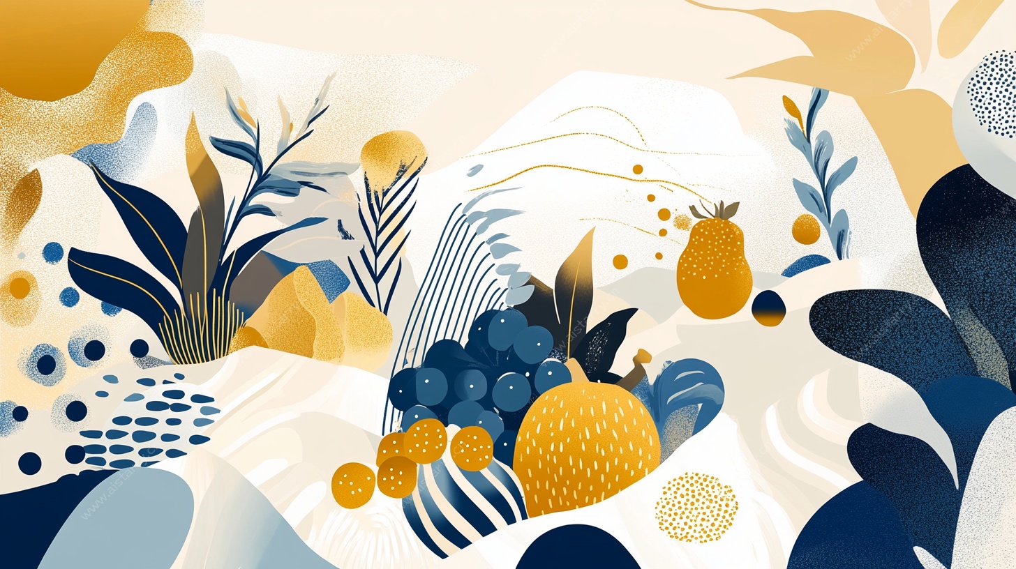 抽象植物花卉插画