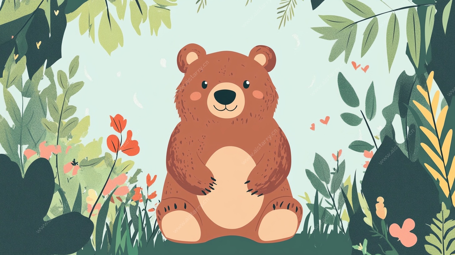 森林小熊的惬意时光