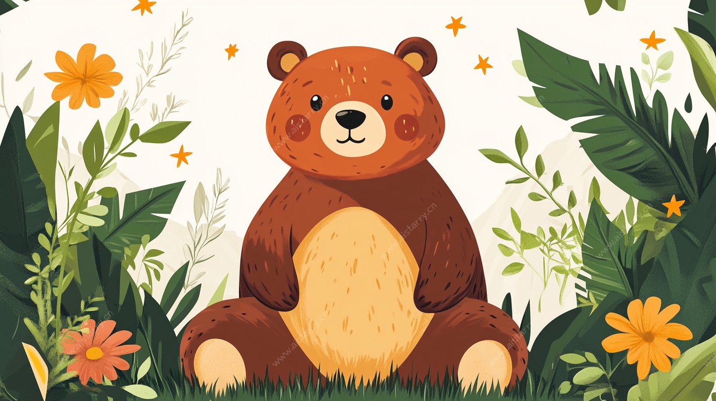 森林小熊的惬意时光