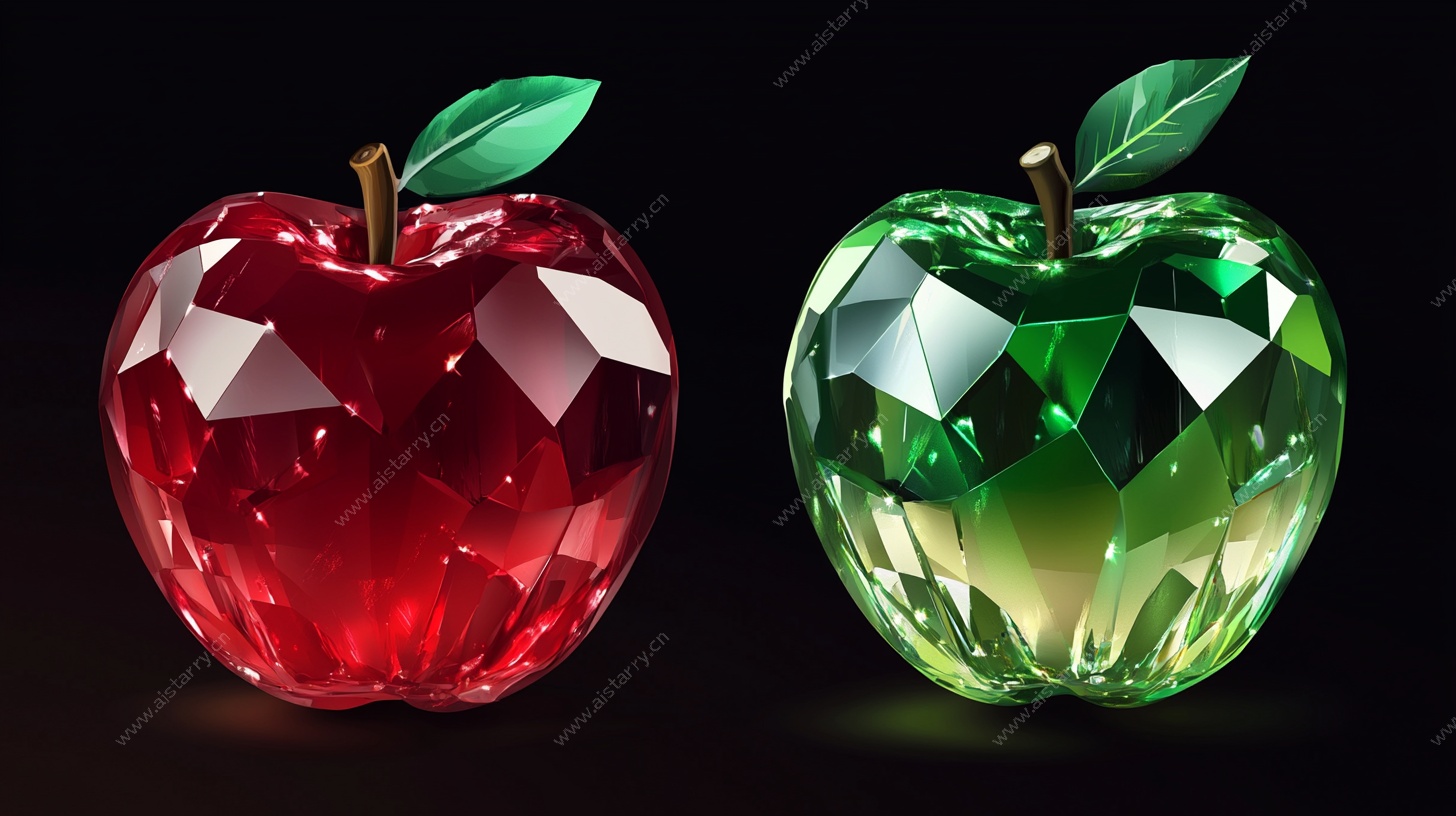 钻石质感红绿苹果