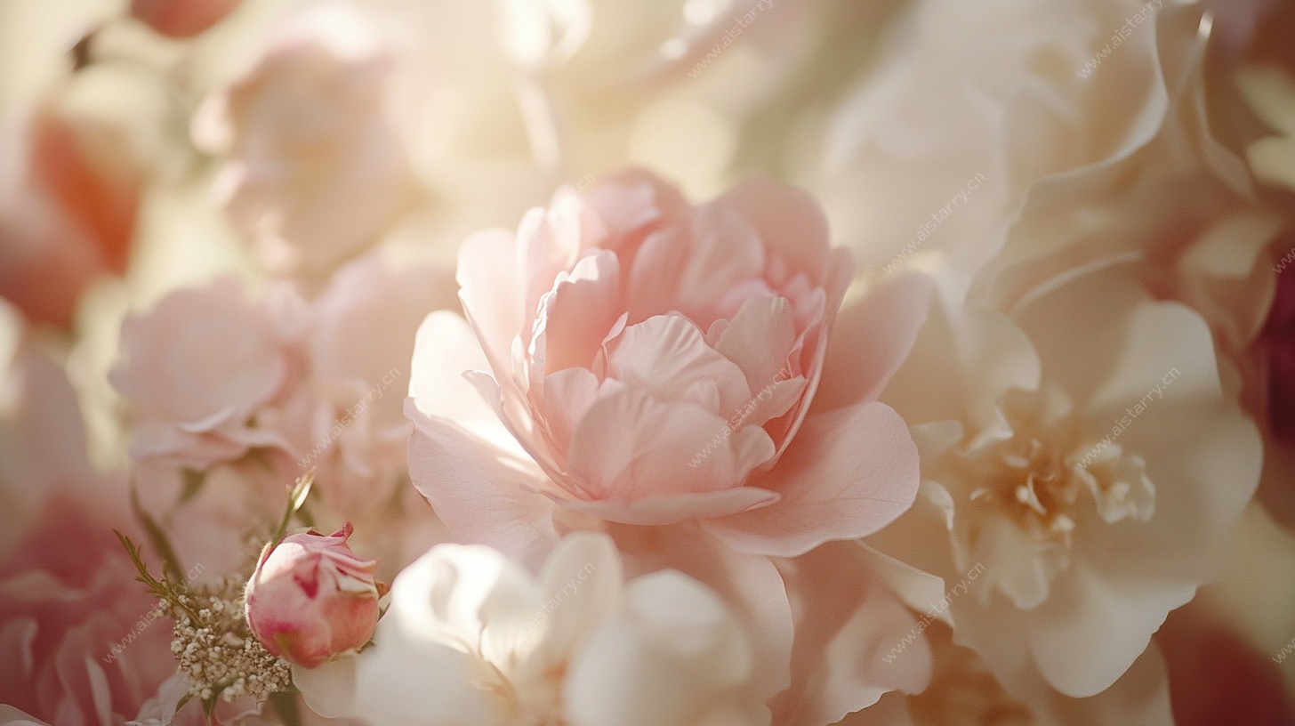 粉色花卉特写浪漫景致