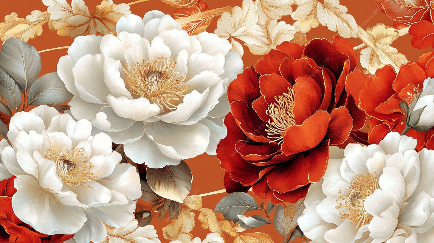 繁花锦簇中式花卉图案