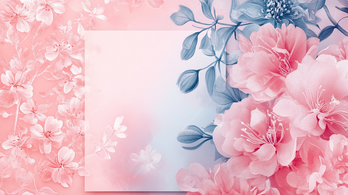 粉色花卉梦幻背景图