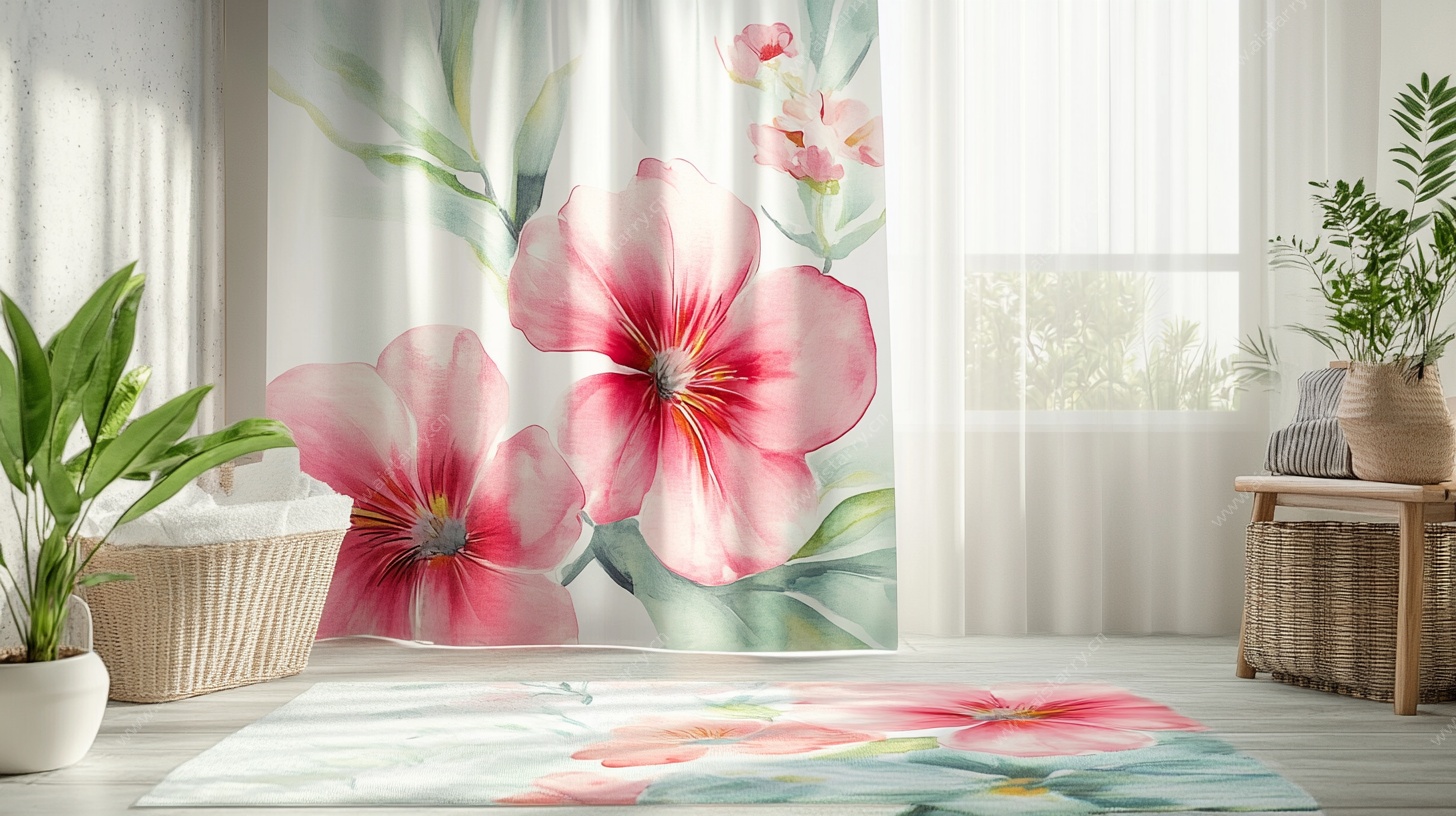 花卉窗帘营造温馨室内风