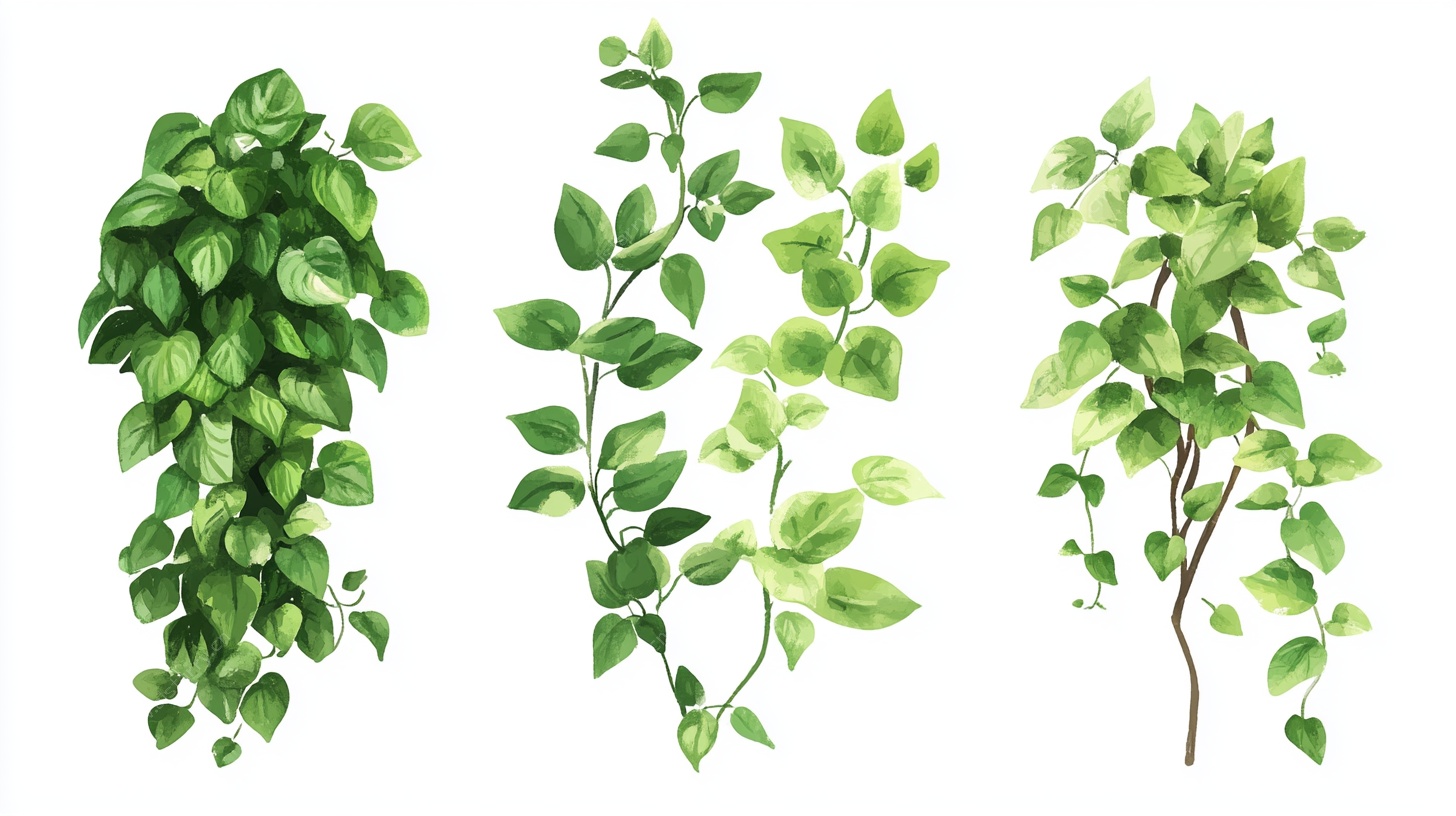 清新绿叶植物插画集合