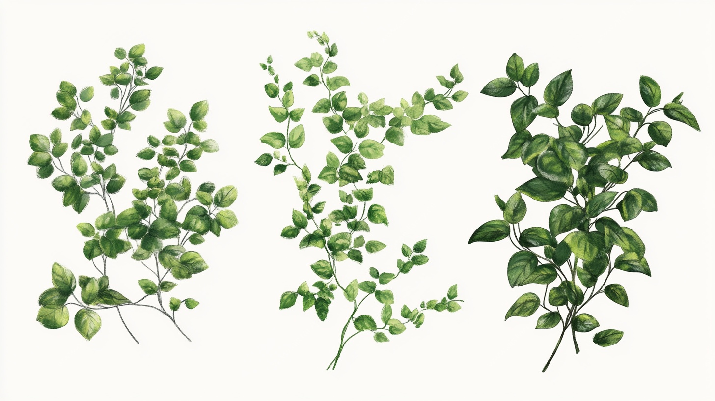 水彩绿植插画组图