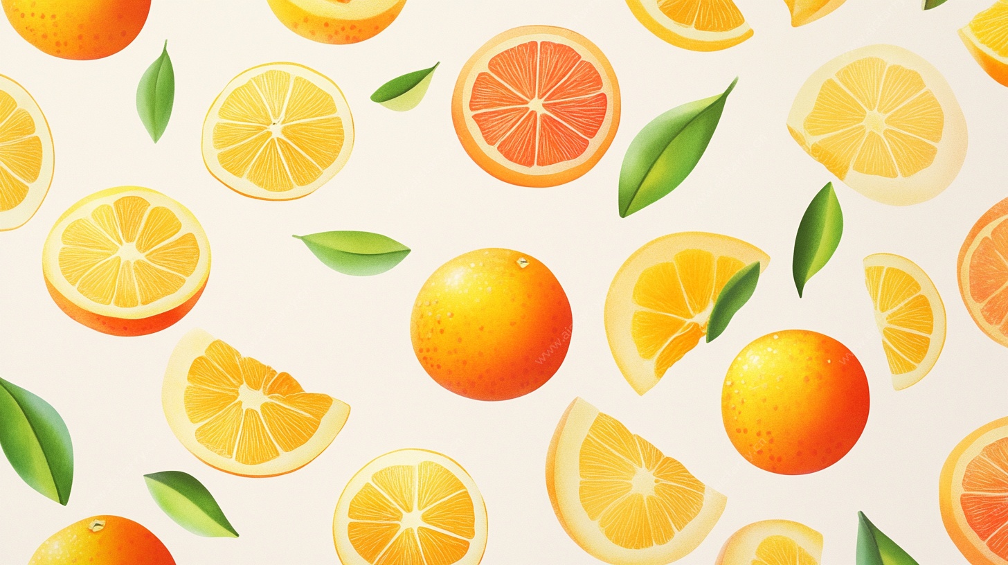 柑橘水果清新图案背景