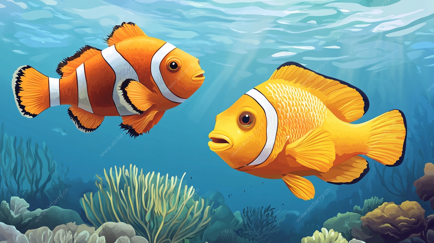 海底小丑鱼的温馨邂逅