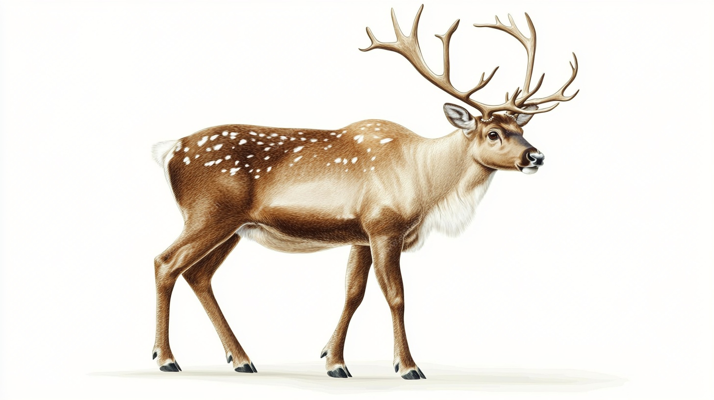 优雅斑点鹿的精美插画