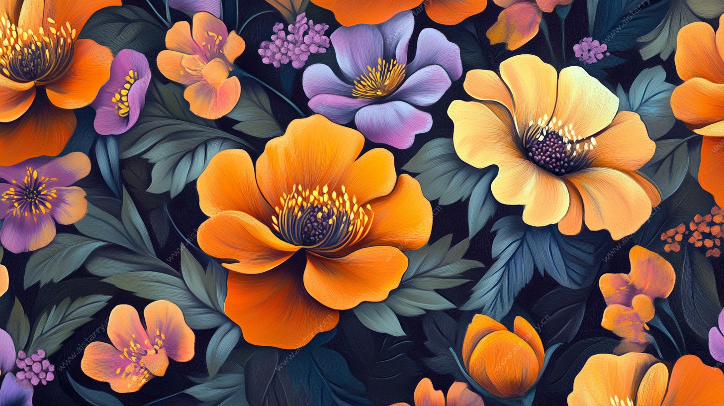 绚丽花卉图案背景