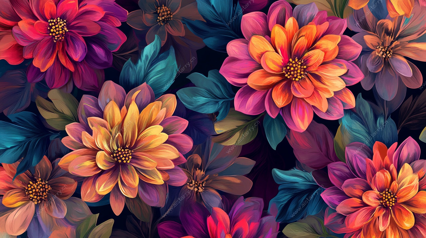 绚丽多彩花卉图案