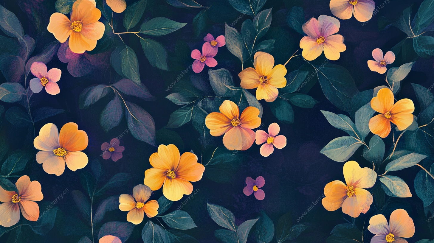 梦幻花卉图案背景