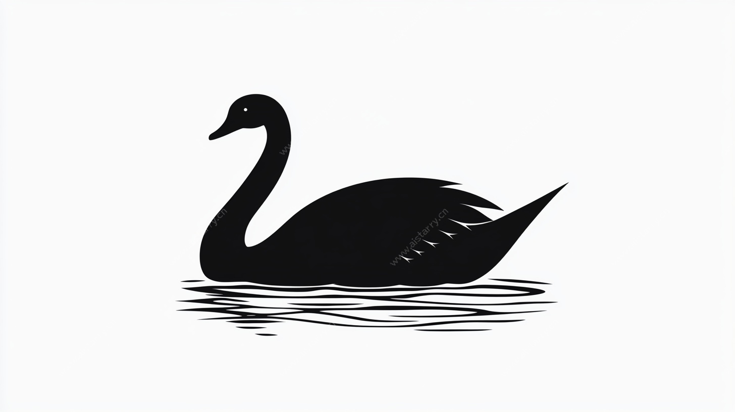 黑天鹅水中剪影图案