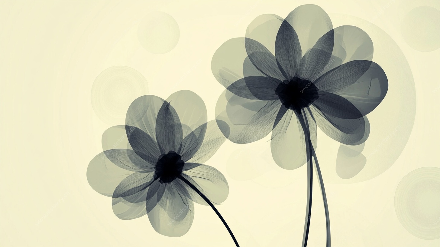 简约双花抽象背景图