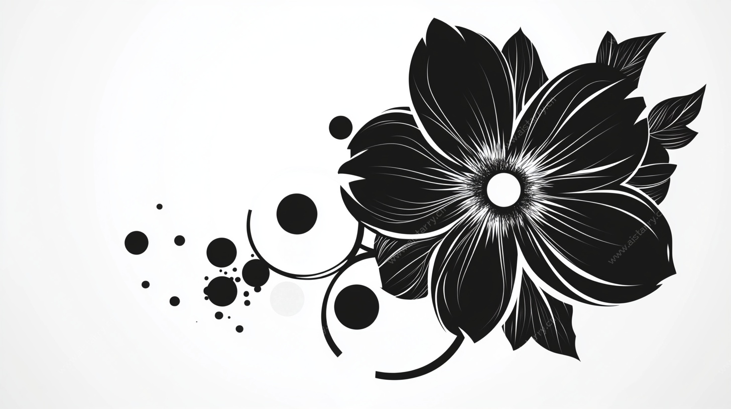 黑白花卉图案设计