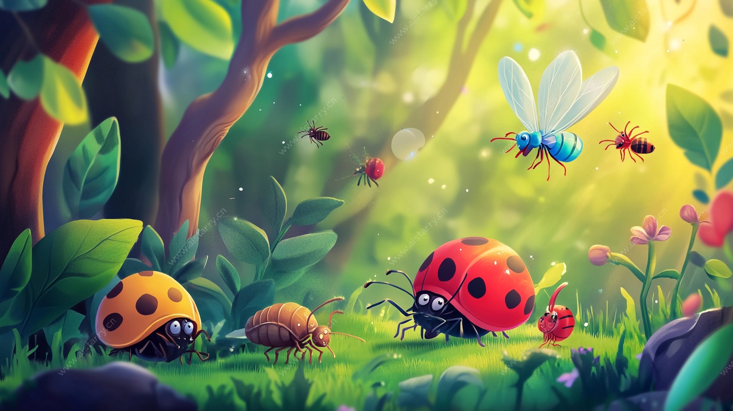 森林中的昆虫奇幻世界
