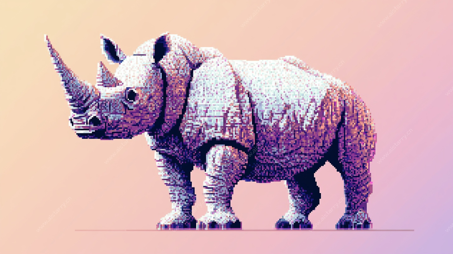 像素风犀牛形象插画