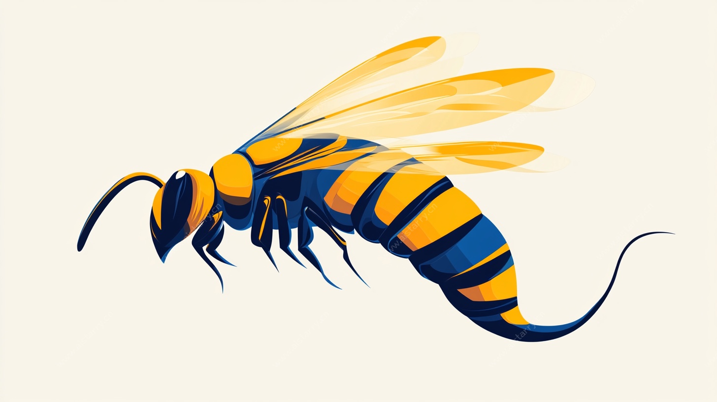 彩色条纹蜜蜂插画
