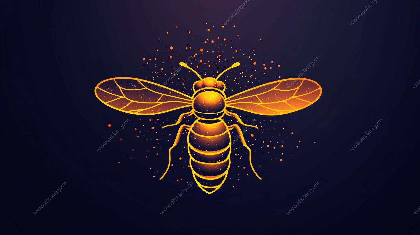 发光金蜜蜂插画