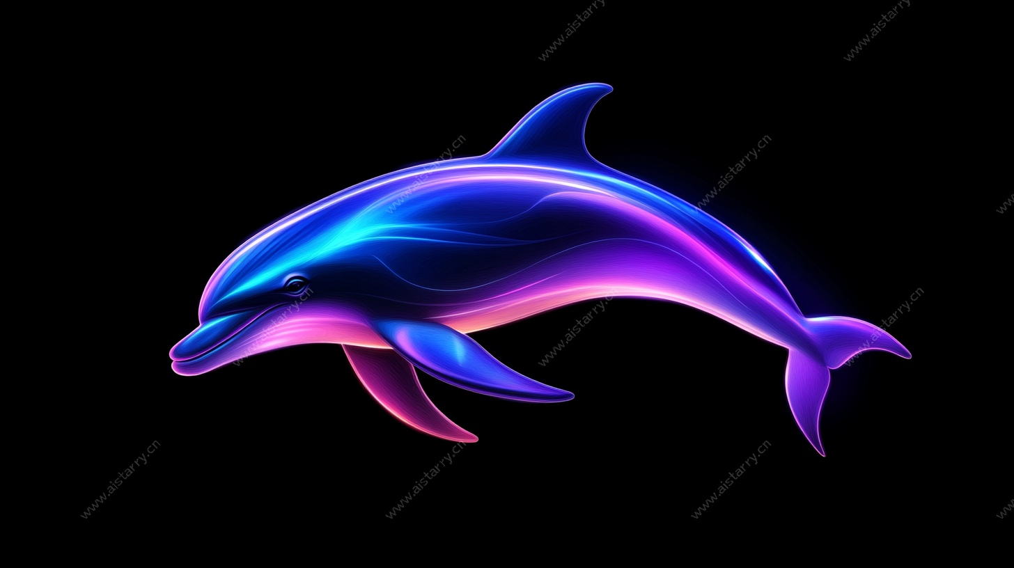 霓虹海豚梦幻形象