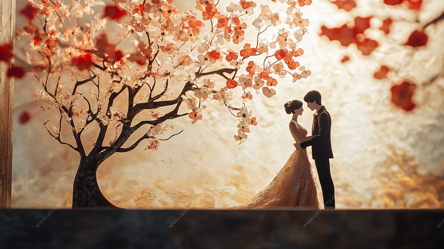 树下浪漫婚纱照