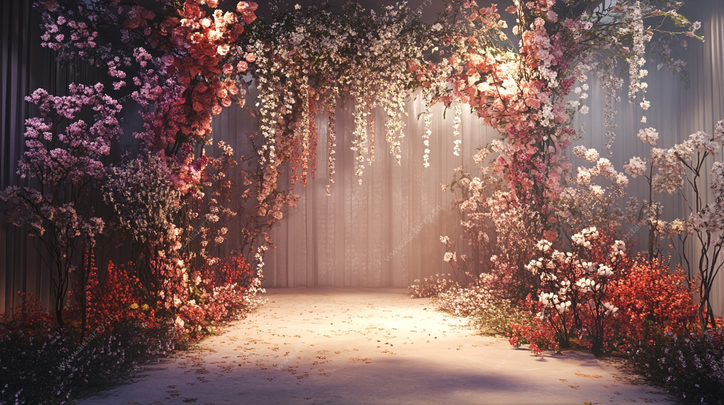 梦幻花卉拱门通道景观