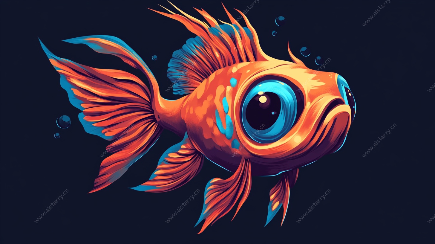奇幻大眼金鱼插画