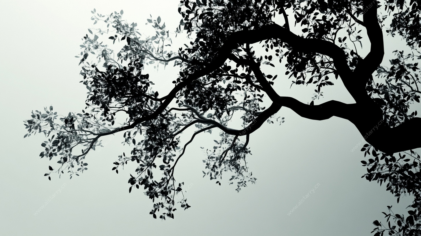 树枝剪影 天际的自然轮廓