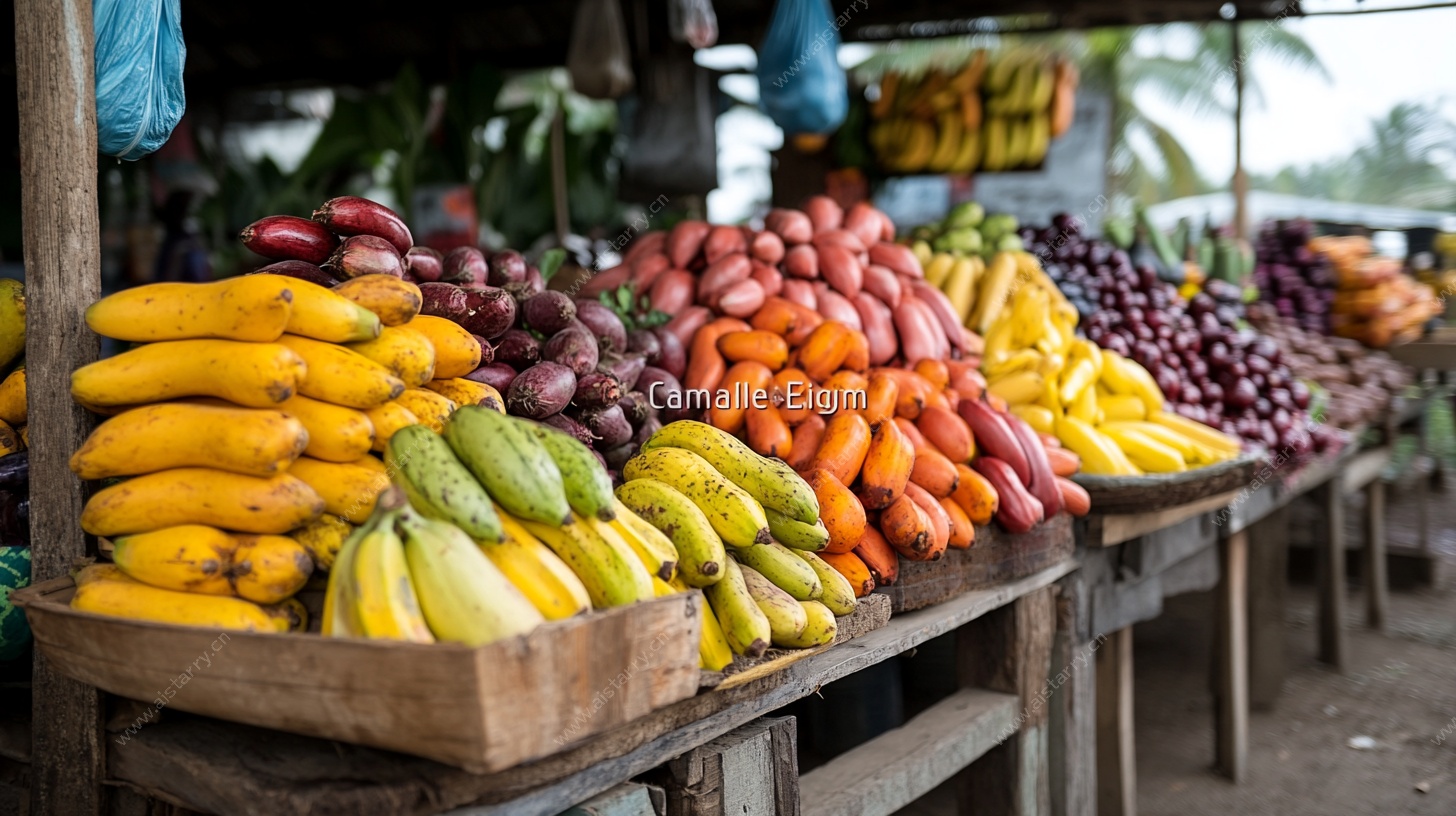 多彩水果摊的缤纷景致