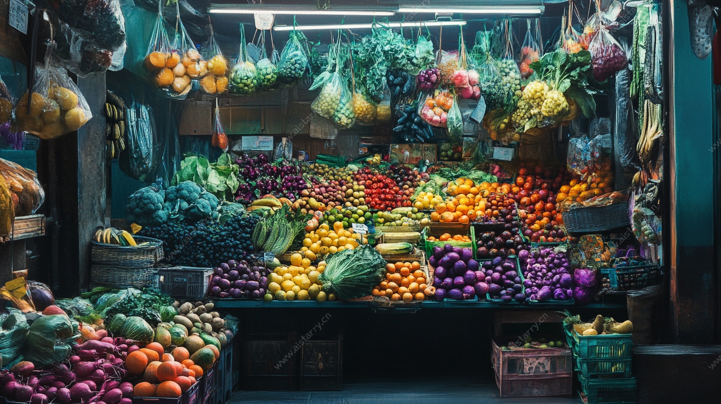 缤纷果蔬摊 鲜活烟火气