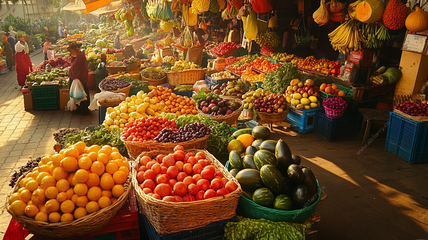 热闹街头水果摊