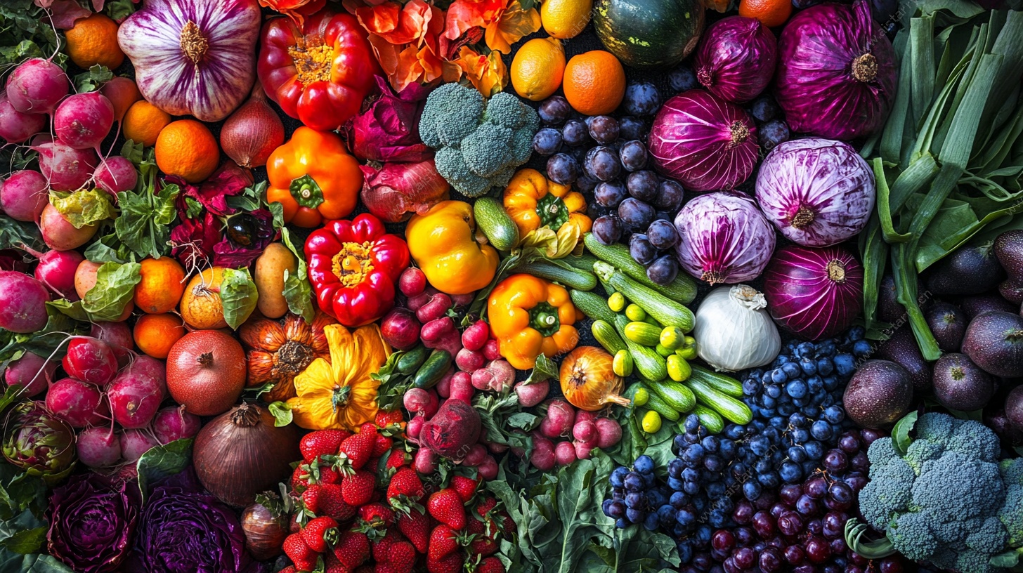 缤纷多彩的新鲜蔬果集合