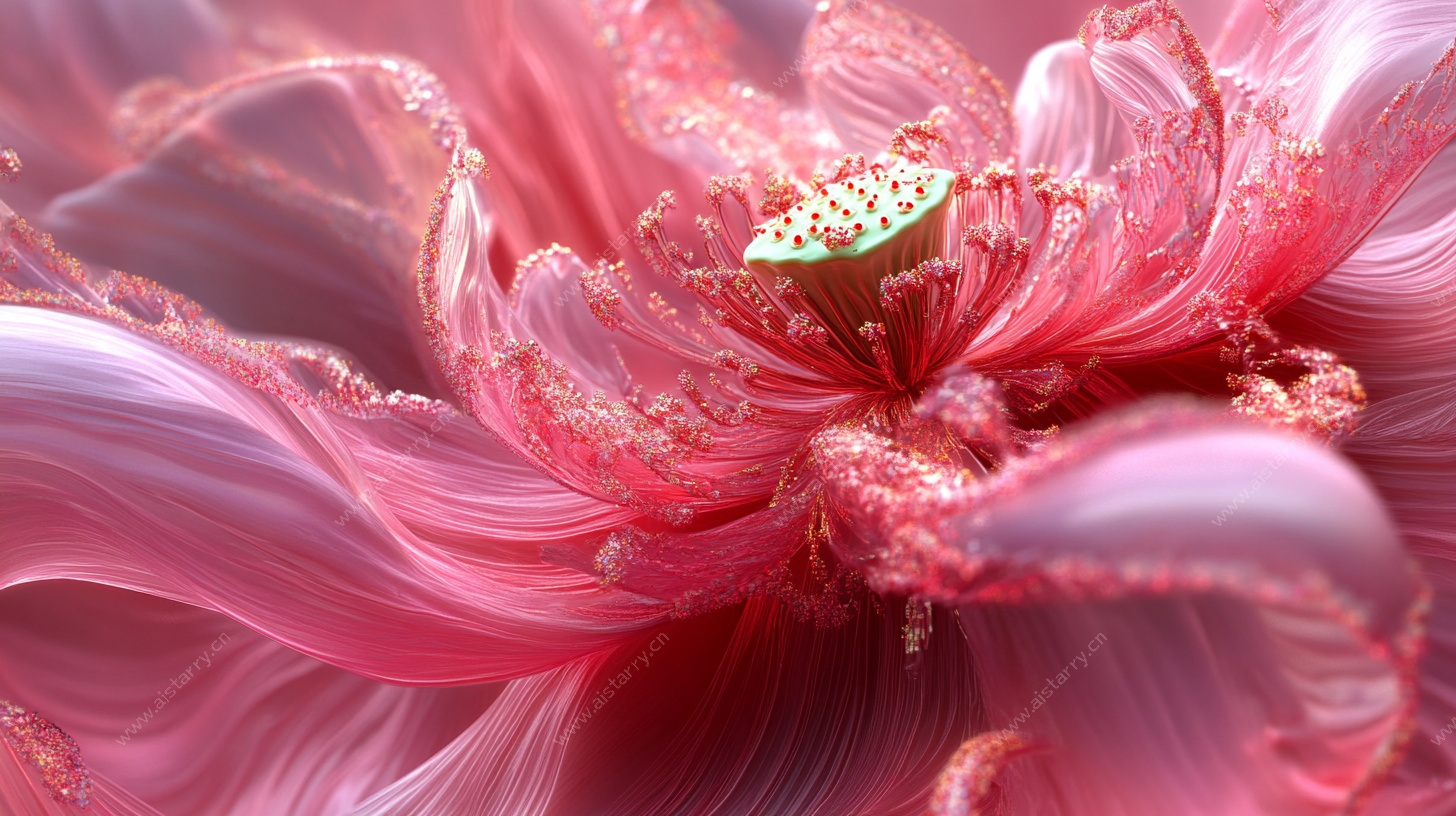 梦幻粉色花朵微观特写