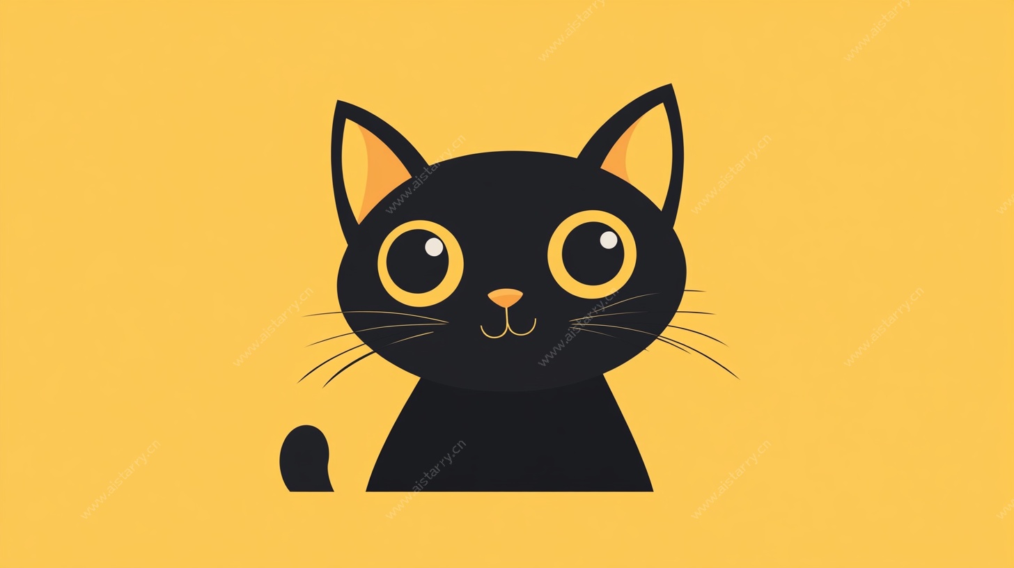 可爱黑猫卡通形象