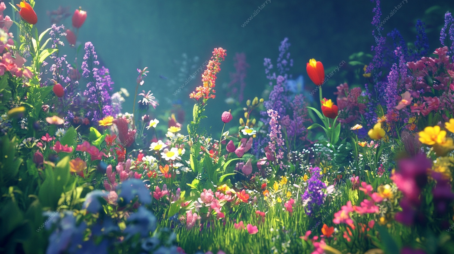 梦幻多彩花卉景观